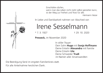 Anzeige von Irene Sesselmann von MGO