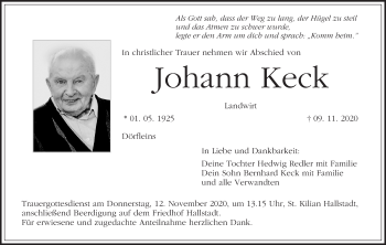 Anzeige von Johann Keck von MGO