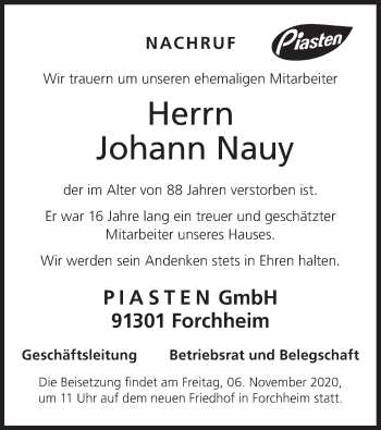 Anzeige von Johann Nauy von MGO