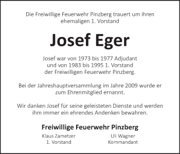 Anzeige von Josef Eger von MGO