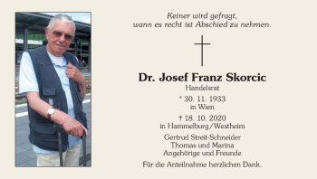 Anzeige von Josef Franz Skorcic von MGO