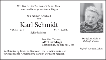 Anzeige von Karl Schmidt von MGO