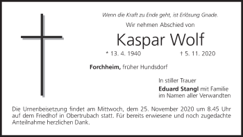 Anzeige von Kaspar Wolf von MGO