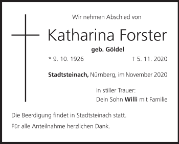 Anzeige von Katharina Forster von MGO
