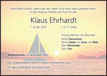 Anzeige von Klaus Ehrhardt von MGO