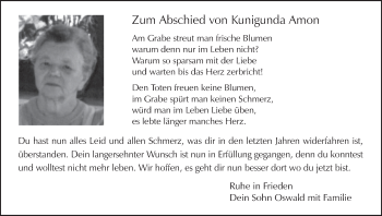 Anzeige von Kunigunda Amon von MGO