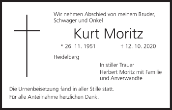 Anzeige von Kurt Moritz von MGO