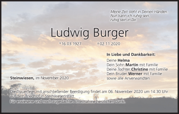 Anzeige von Ludwig Burger von MGO