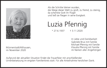 Anzeige von Luzia Pfennig von MGO