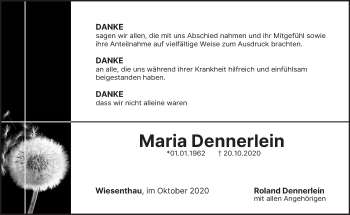 Anzeige von Maria Dennerlein von MGO