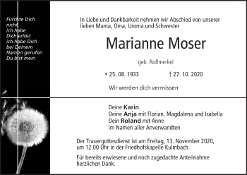Anzeige von Marianne Moser von MGO