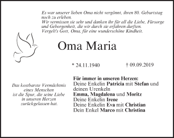 Anzeige von Oma Maria  von MGO
