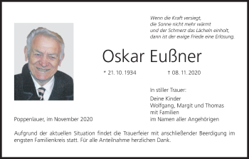 Anzeige von Oskar Eußner von MGO