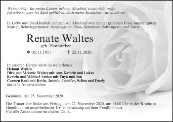 Anzeige von Renate Waltes von MGO
