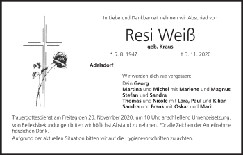 Anzeige von Resi Weiß von MGO