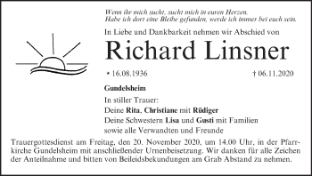 Anzeige von Richard Linsner von MGO
