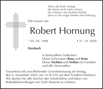 Anzeige von Robert Hornung von MGO
