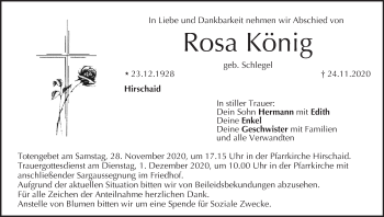 Anzeige von Rosa König von MGO