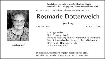 Anzeige von Rosmarie Dotterweich von MGO