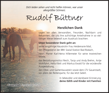 Anzeige von Rudolf Büttner von MGO