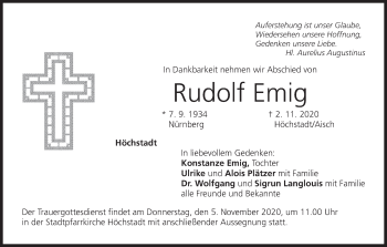 Anzeige von Rudolf Emig von MGO