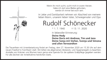 Anzeige von Rudolf Schönecker von MGO