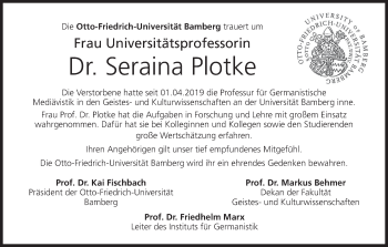 Anzeige von Seraina Plotke von MGO