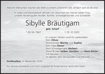 Anzeige von Sibylle Bräutigam von MGO