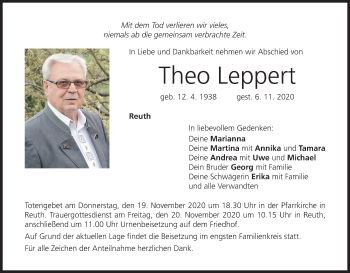 Anzeige von Theo Leppert von MGO