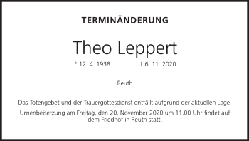 Anzeige von Theo Leppert von MGO