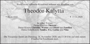 Anzeige von Theodor Kalytta von MGO