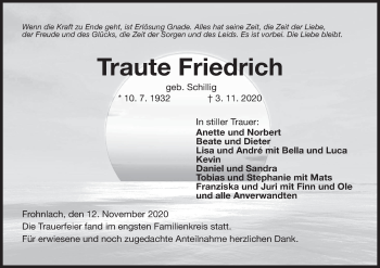 Anzeige von Traute Friedrich von MGO