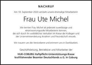 Anzeige von Ute Michel von MGO