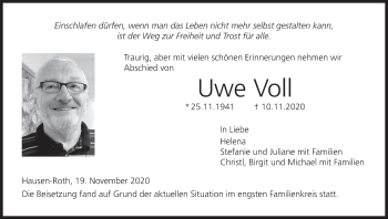 Anzeige von Uwe Voll von MGO