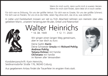 Anzeige von Walter Heinrichs von MGO