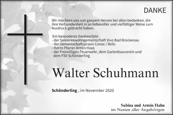 Anzeige von Walter Schuhmann von MGO