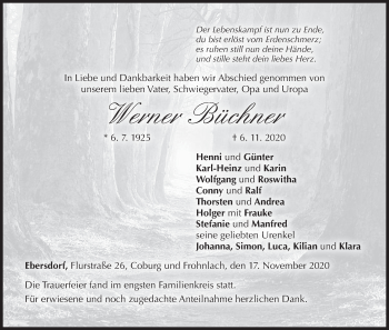 Anzeige von Werner Büchner von MGO