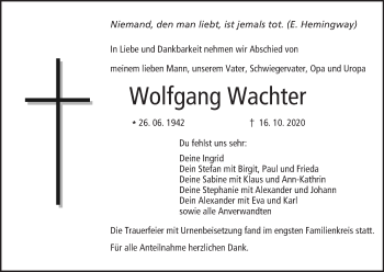 Anzeige von Wolfgang Wachter von MGO