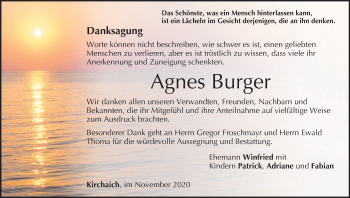 Anzeige von Agnes Burger von MGO