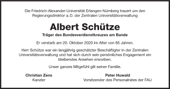 Anzeige von Albert Schtze von MGO