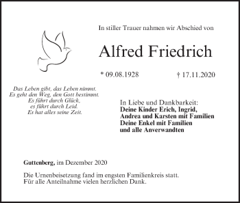 Anzeige von Alfred Friedrich von MGO