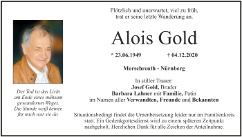 Anzeige von Alois Gold von MGO