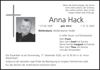 Anzeige von Anna Hack von MGO