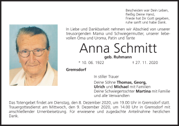 Anzeige von Anna Schmitt von MGO