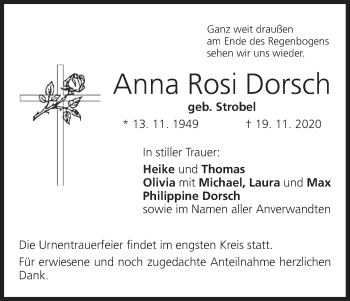 Anzeige von Anna Rosi Dorsch von MGO