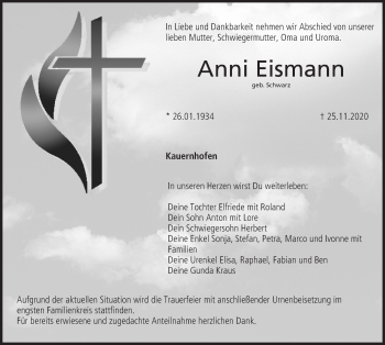 Anzeige von Anni Eismann von MGO