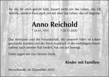 Anzeige von Anno Reichhold von MGO