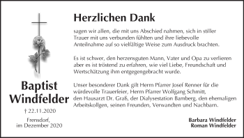 Anzeige von Baptist Windfelder von MGO