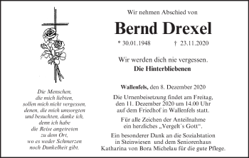 Anzeige von Bernd Drexel von MGO