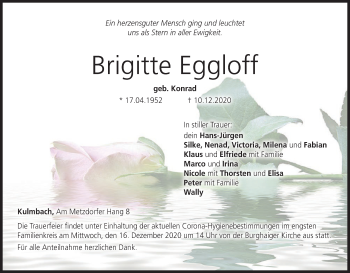 Anzeige von Brigitte Eggloff von MGO